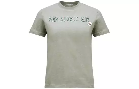 Футболка с вышитым логотипом Moncler, Sage Green