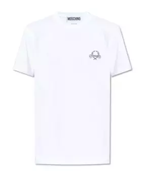Футболка с вышитым логотипом Moschino, белый