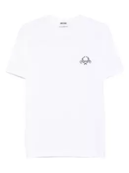Футболка с вышитым логотипом Moschino, белый