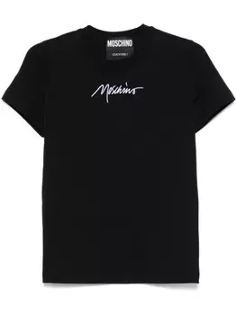 Футболка с вышитым логотипом Moschino, черный