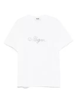 Футболка с вышитым логотипом MSGM, белый