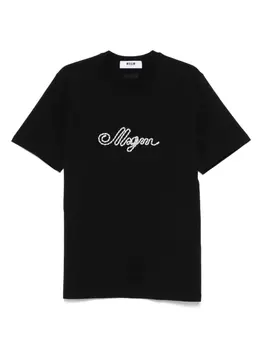 Футболка с вышитым логотипом MSGM, черный