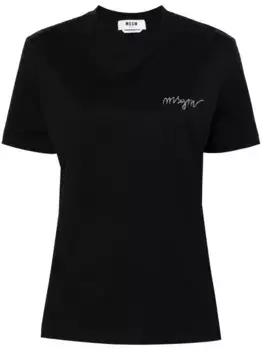 Футболка с вышитым логотипом MSGM, черный