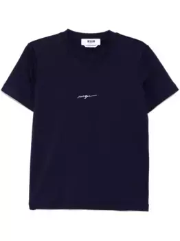 Футболка с вышитым логотипом MSGM, фиолетовый