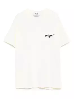 Футболка с вышитым логотипом MSGM, нейтральный
