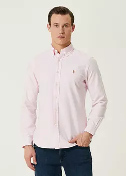 Футболка с вышитым логотипом на воротнике-поло Polo Ralph Lauren, желтый