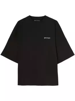 Футболка с вышитым логотипом PALM ANGELS, черный