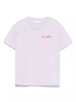 Футболка с вышитым логотипом Palm Angels Kids, фиолетовый