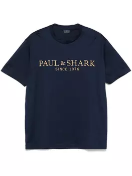 Футболка с вышитым логотипом Paul & Shark, синий