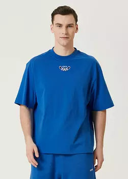 Футболка с вышитым логотипом пейсли Off-White, синий