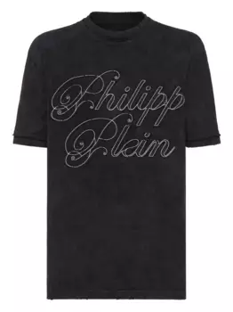 Футболка с вышитым логотипом Philipp Plein, черный
