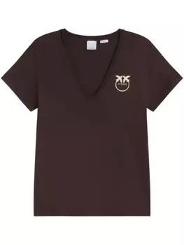 Футболка с вышитым логотипом PINKO, коричневый