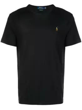 Футболка с вышитым логотипом POLO RALPH LAUREN, черный