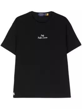 Футболка с вышитым логотипом POLO RALPH LAUREN, черный