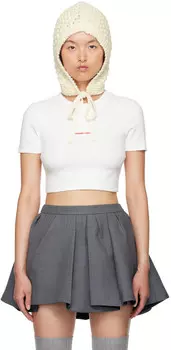 Футболка с вышитым логотипом SHUSHU/TONG, белый