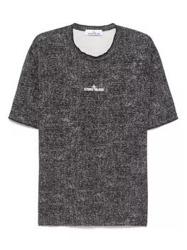 Футболка с вышитым логотипом Stone Island, черный