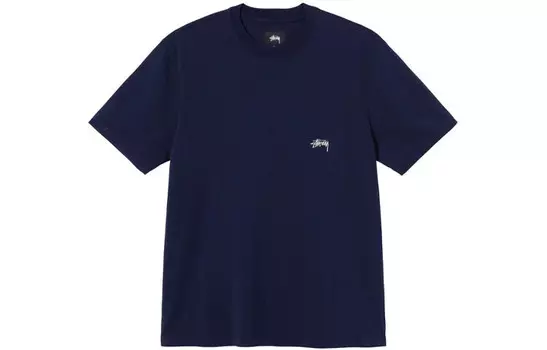 Футболка с вышитым логотипом Stssy на кармане Stussy, черный