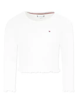 Футболка с вышитым логотипом Tommy Hilfiger Junior, белый