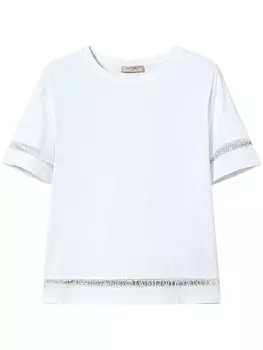 Футболка с вышитым логотипом TWINSET, белый
