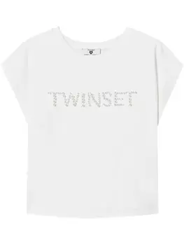 Футболка с вышитым логотипом TWINSET, белый