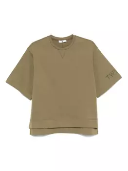 Футболка с вышитым логотипом TWINSET, зеленый