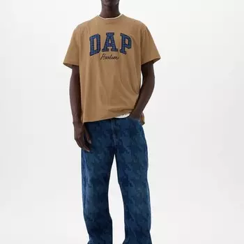 Футболка с вышитым логотипом унисекс Gap, хаки