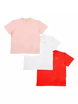 Футболка с вышитым логотипом (упаковка из трех штук) Off-White Kids, розовый