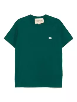 Футболка с вышитым логотипом Valentino Garavani, зеленый