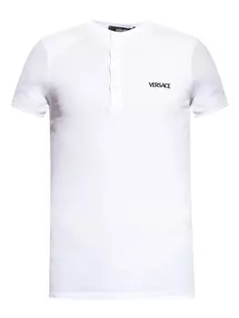 Футболка с вышитым логотипом Versace, белый