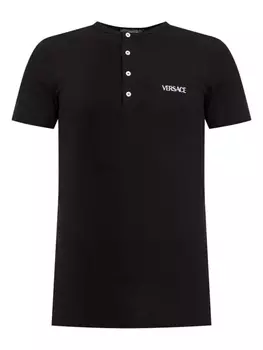 Футболка с вышитым логотипом Versace, черный