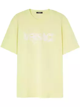 Футболка с вышитым логотипом VERSACE, желтый