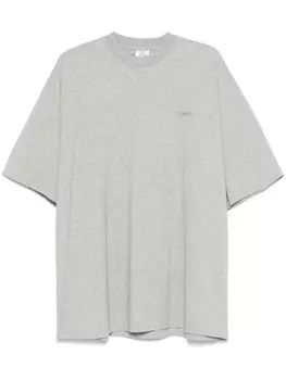 Футболка с вышитым логотипом VETEMENTS, серый