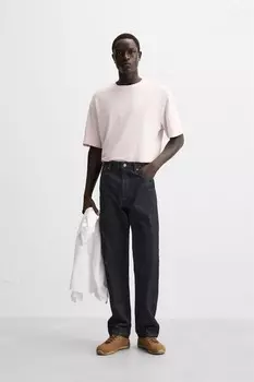 Футболка с вышитым лозунгом ZARA, цвет lilac