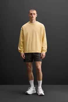 Футболка с вышитым лозунгом ZARA, мандарин