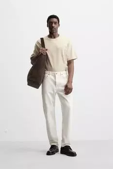 Футболка с вышитым лозунгом ZARA, серый