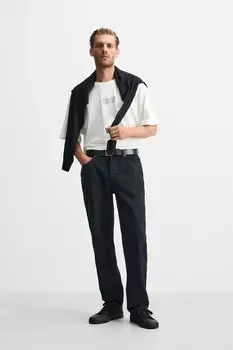 Футболка с вышитым лозунгом ZARA, устрично-белый