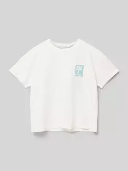 Футболка с вышитым мотивом Mango, кремовый