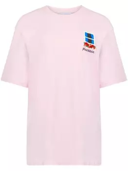 Футболка с вышитым окном JW Anderson, розовый