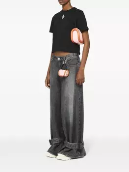 Футболка с вышитым якорем JW Anderson, черный