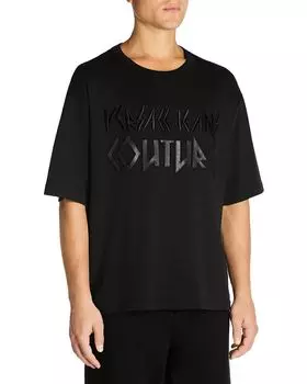 Футболка с вышитым тональным логотипом Versace Jeans Couture, черный