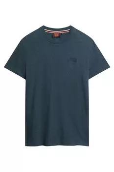 Футболка с вышитым винтажным логотипом Superdry, синий