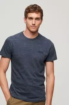 Футболка с вышитым винтажным логотипом Superdry, синий