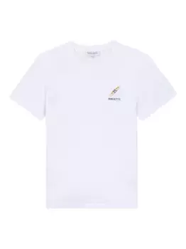 Футболка с вышитыми деталями Maison Labiche, белый