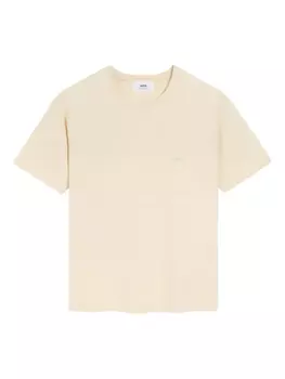 Футболка с вышивкой AMI Paris с рукавами реглан, нейтральный