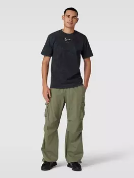 Футболка с вышивкой этикетки KARL KANI, черный