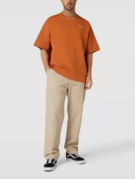 Футболка с вышивкой этикетки KARL KANI, коричневый