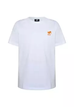 Футболка с вышивкой этикетки POLO SYLT, цвет Bright White