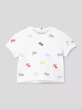 Футболка с вышивкой этикетки Tommy Hilfiger, белый