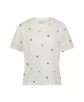 Футболка с вышивкой бабочки Fabienne Chapot, белый