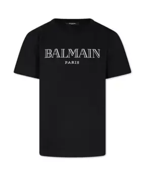 Футболка с вышивкой Balmain, черный